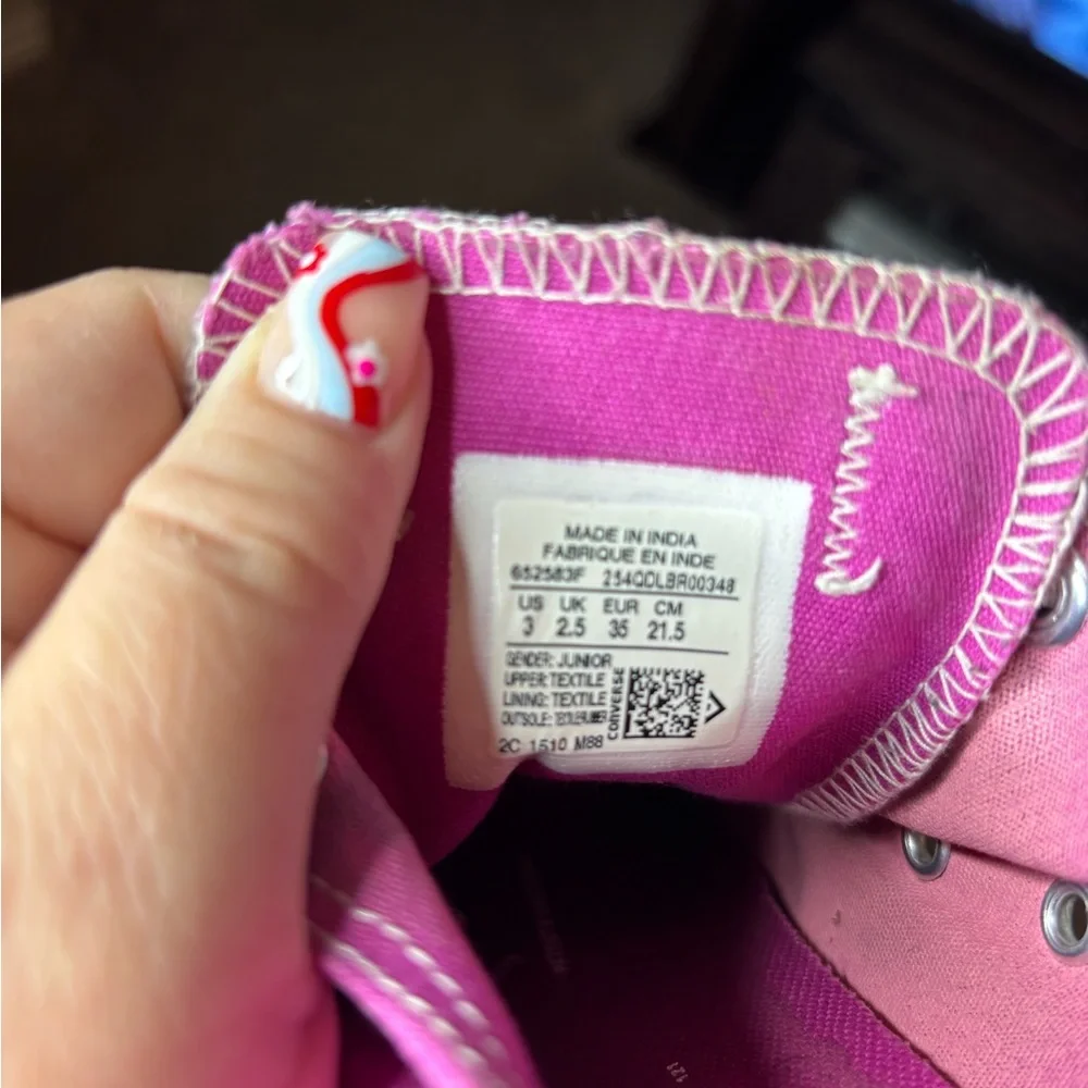 Converse All Star Kids Sneakers in Pink/Purple Size 3 Colorful School Casual